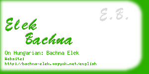 elek bachna business card